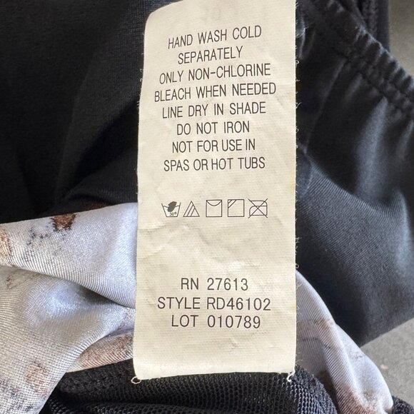 Inches Away Swim One Piece Swimsuit Contour Ruched Ruffle Black Full Coverage 10 - Picture 11 of 15